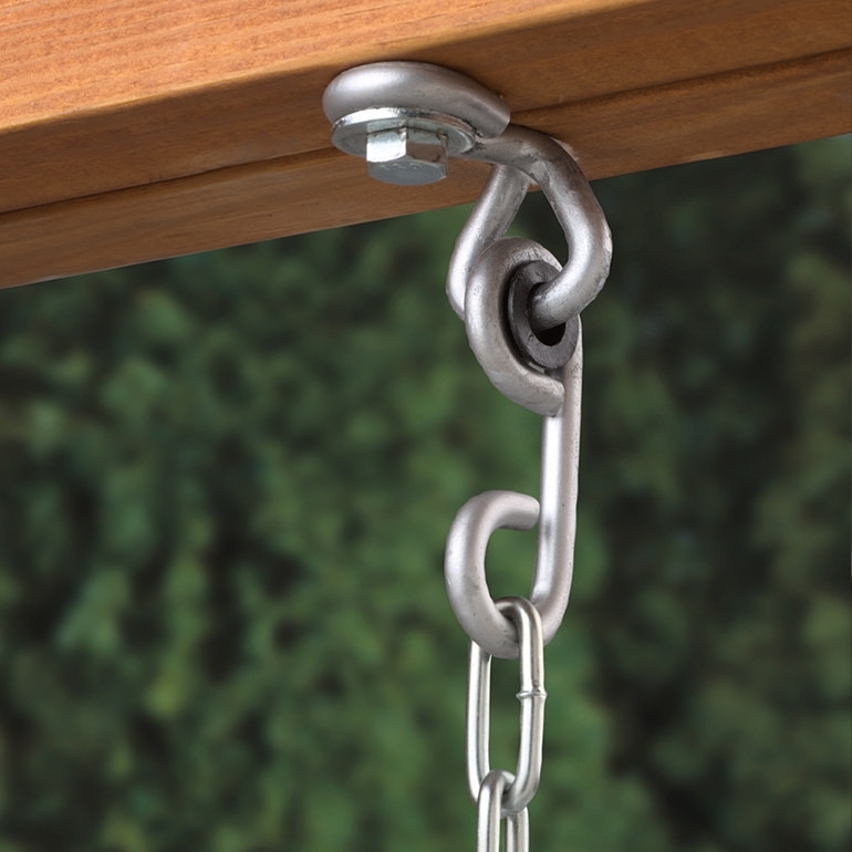 Swing Hook Metal Bracket for Round Pole O100mm Swing Hangers Carabiner Included 