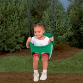 Smiling child in commercial grade toddler swing