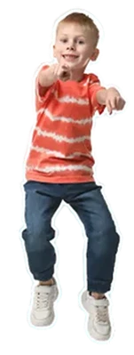 Happy boy jumping