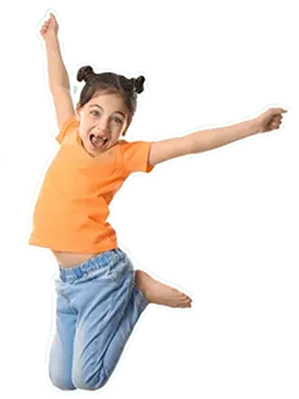 Happy girl jumping